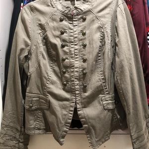Vintage early 2000s INC military khaki jacket